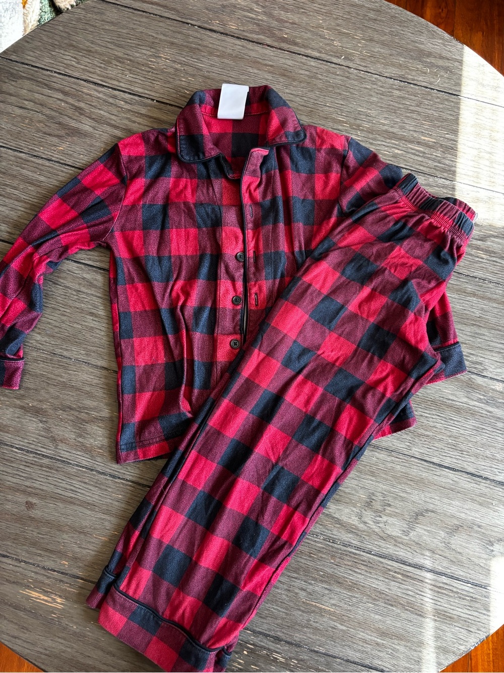 Red and Black Buffalo Plaid Kids Pajama Set